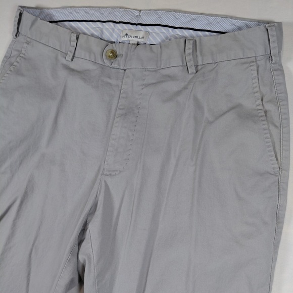 Peter Millar Other - Peter Millar Mens 35 Chino Pants Gray Pima‎ Cotton Stretch Straight Leg Trousers
